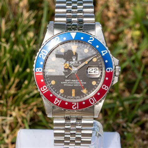 rolex gmt pepsi bezel patina|rolex gmt pepsi jubilee.